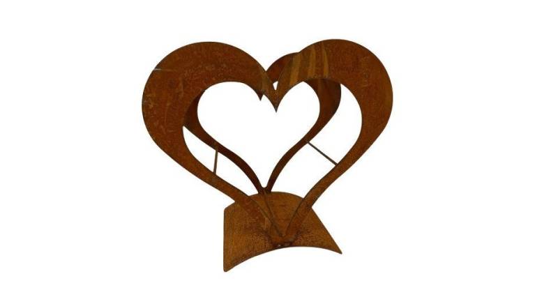 Figurendiscounter Dekofigur Holzhalter Herz 43 x 44 x 25 cm von Figurendiscounter