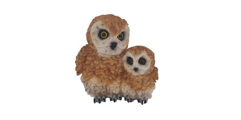 Figurendiscounter Gartenfigur Dekofigur Eulenpaar 25 x 23 cm braun von Figurendiscounter