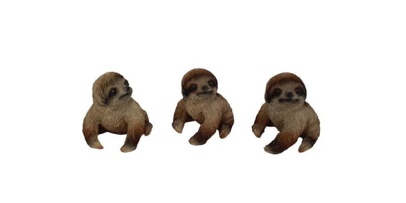 Figurendiscounter Gartenfigur Dekofigur Faultier 7,5 x 7 cm braun von Figurendiscounter