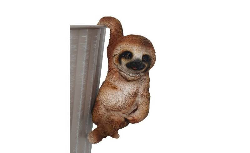 Figurendiscounter Gartenfigur Dekofigur Faultier hängend 14 x 6,5 cm braun von Figurendiscounter