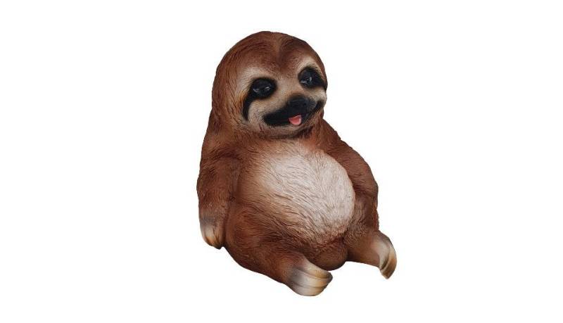 Figurendiscounter Gartenfigur Dekofigur Faultier sitzend 17 x 15 cm braun von Figurendiscounter