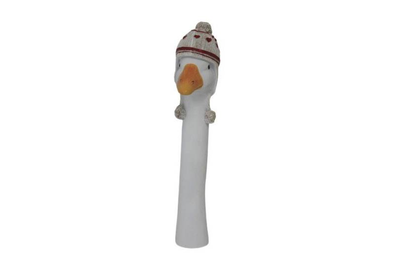 Figurendiscounter Gartenfigur Dekofigur Gänsekopf Bommelmütze 38 x 7 x 13 cm von Figurendiscounter