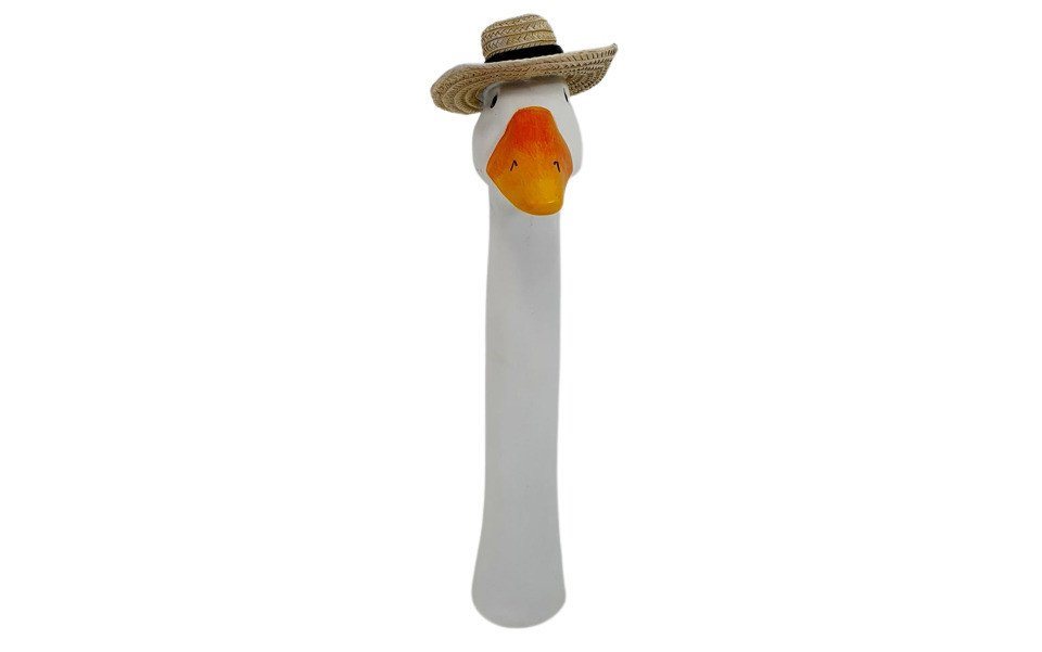 Figurendiscounter Gartenfigur Dekofigur Gänsekopf mit Hut 38 x 7 x 13 cm von Figurendiscounter