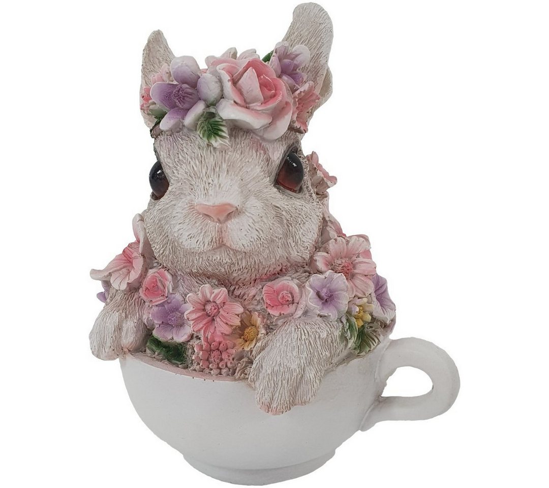 Figurendiscounter Gartenfigur Dekofigur Hase mit Blumen in Tasse 15 x 12 x 10 cm Figurendiscounter Gartenfigur Dekofigur Hase mit Blumen in Tasse 15 x 12 x 10 cm von Figurendiscounter