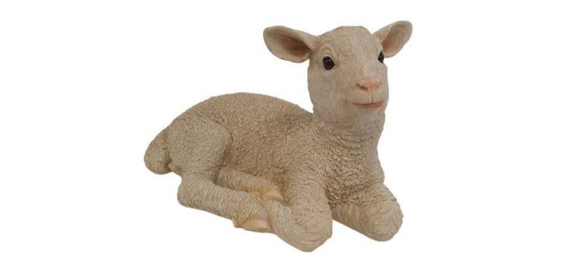Figurendiscounter Gartenfigur Dekofigur Lamm liegend 26 x 20 x 40 cm von Figurendiscounter