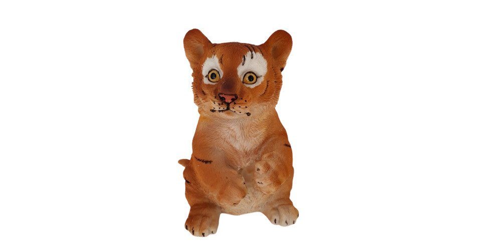 Figurendiscounter Gartenfigur Dekofigur Tiger gerade sitzend 15 x 8 x 8 cm von Figurendiscounter