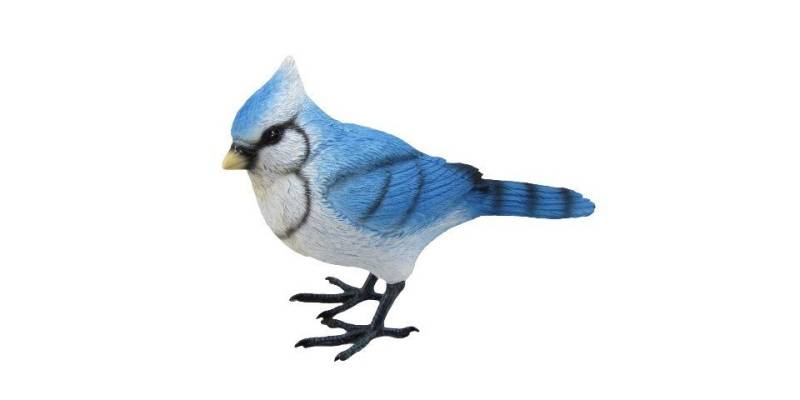 Figurendiscounter Gartenfigur Dekofigur Vogel 10,5 x 13 cm blau weiß von Figurendiscounter