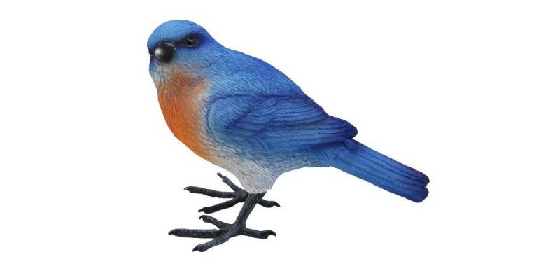 Figurendiscounter Gartenfigur Dekofigur Vogel 9,5 x 12 cm blau orange von Figurendiscounter