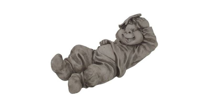 Figurendiscounter Gartenfigur Dekofigur Wichtel auf dem Rücken 40 x 25 x 23 cm von Figurendiscounter
