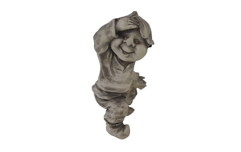 Figurendiscounter Gartenfigur Dekofigur Wichtel kletternd 40 x 25 cm grau von Figurendiscounter