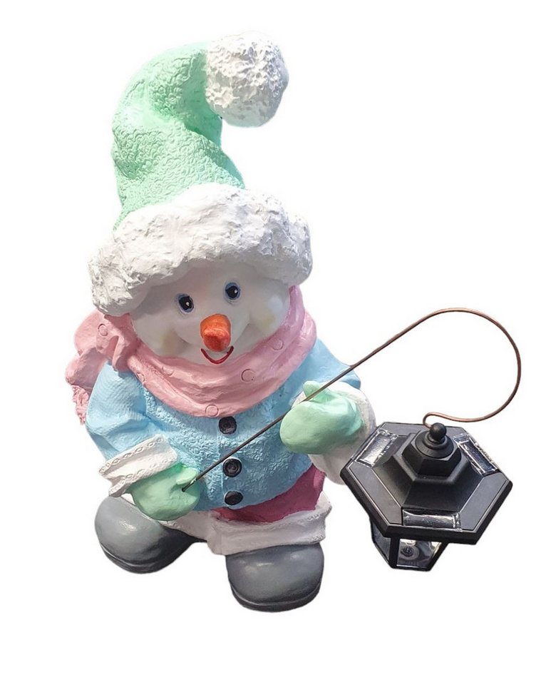 Figurendiscounter Gartenfigur Figur Schneemann klein Pastell Polyresin 51 x 42 x von Figurendiscounter