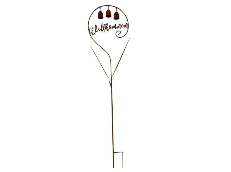 Figurendiscounter Gartenfigur Metallstecker Willkommen 120 cm von Figurendiscounter