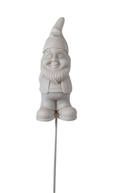 Gartenstecker Gartenzwerg  9 x 3,5 cm weiß von FD