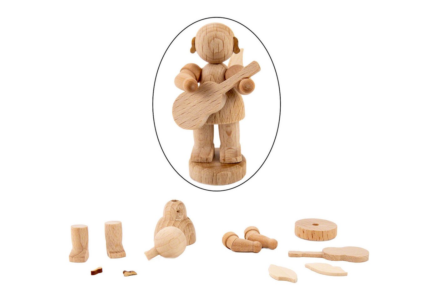 Figurenland Uhlig GmbH Dekofigur Bastelset Engel stehend mit Gitarre (6cm) von Kunstgewerbe Uhlig von Figurenland Uhlig GmbH