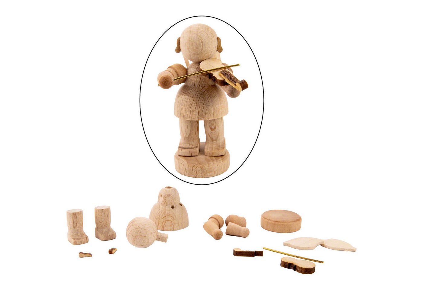 Figurenland Uhlig GmbH Dekofigur Bastelset Engel stehend mit Violine (6cm) von Kunstgewerbe Uhlig von Figurenland Uhlig GmbH