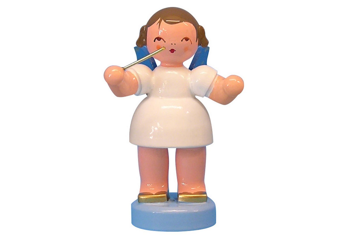 Figurenland Uhlig GmbH Dekofigur Engel Dirigent - Blaue Flügel - stehend (6cm) von Kunstgewerbe Uhlig von Figurenland Uhlig GmbH