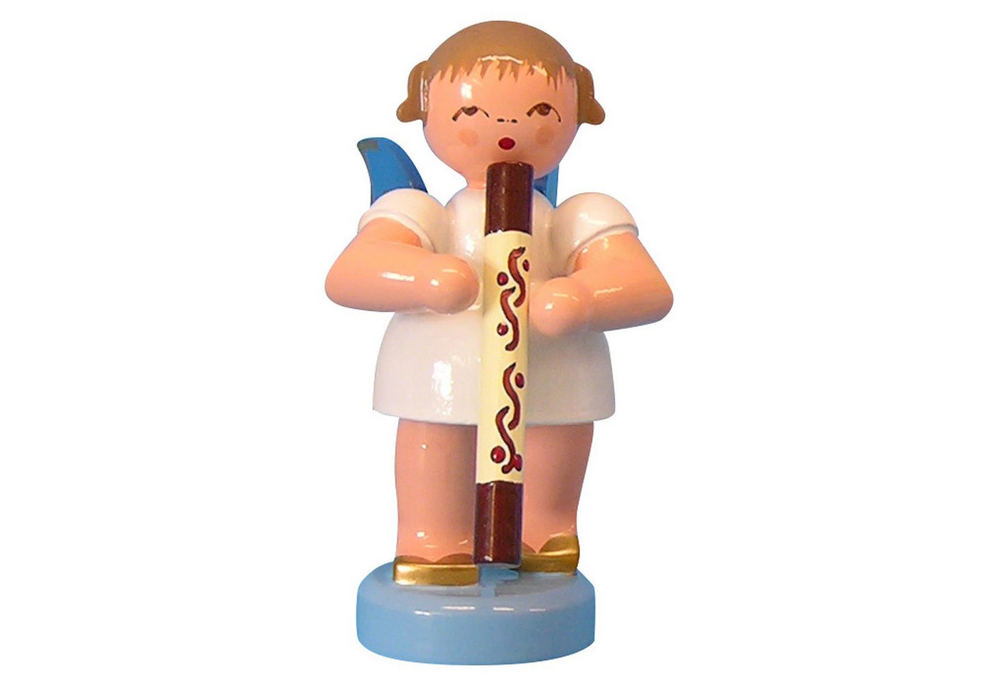 Figurenland Uhlig GmbH Dekofigur Engel mit Didgeridoo - Blaue Flügel - stehend (6cm) von Kunstgewerbe U von Figurenland Uhlig GmbH