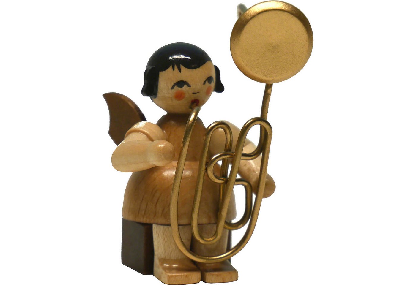 Figurenland Uhlig GmbH Dekofigur Engel mit Kontrabassposaune - natur - sitzend (8cm) von Kunstgewerbe U von Figurenland Uhlig GmbH