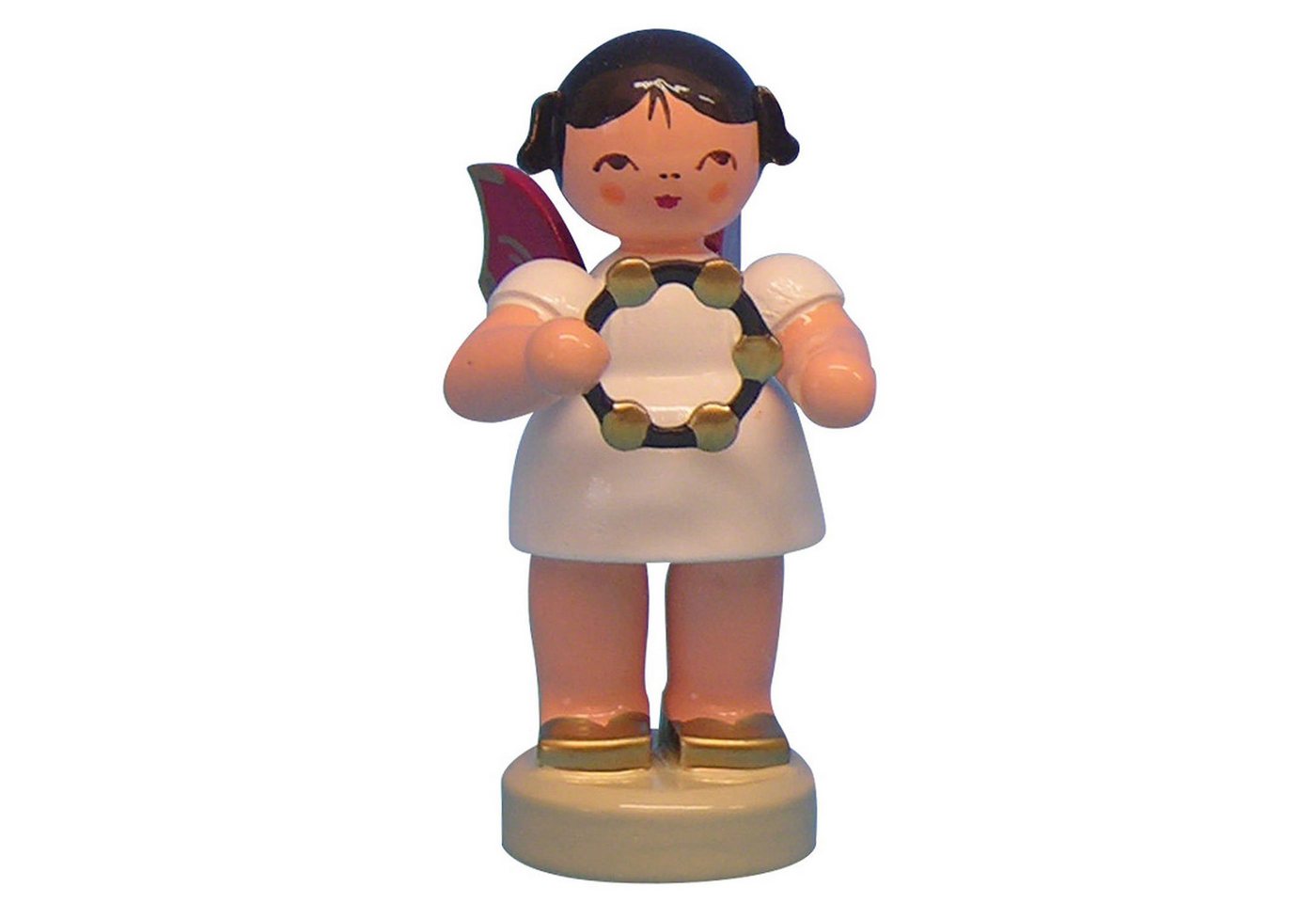 Figurenland Uhlig GmbH Dekofigur Engel mit Schellenring - Rote Flügel - stehend (6cm) von Kunstgewerbe von Figurenland Uhlig GmbH