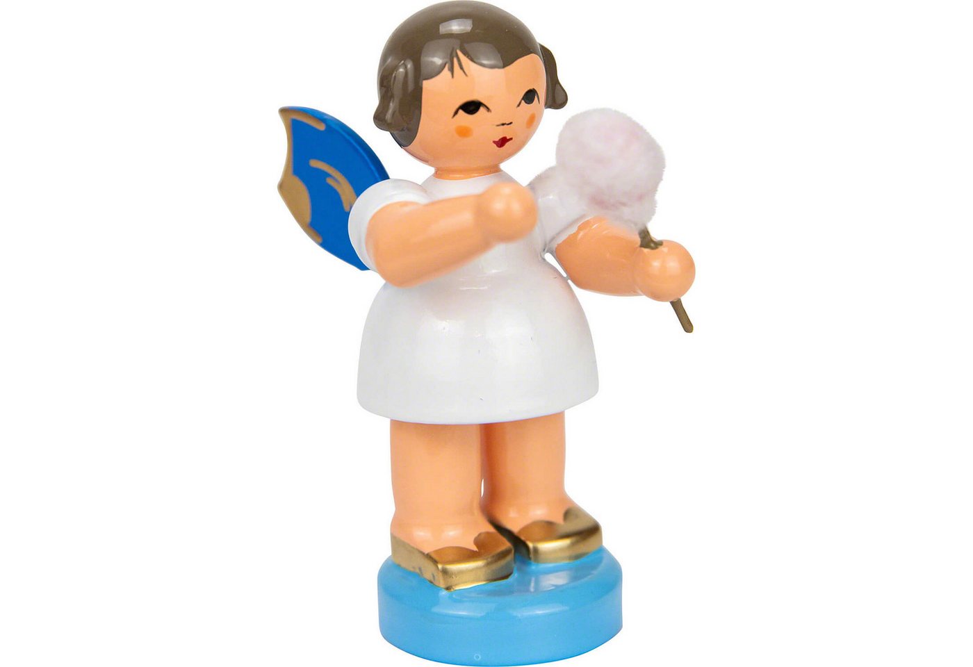 Figurenland Uhlig GmbH Dekofigur Engel mit Zuckerwatte - Blaue Flügel - stehend (6cm) von Kunstgewerbe von Figurenland Uhlig GmbH