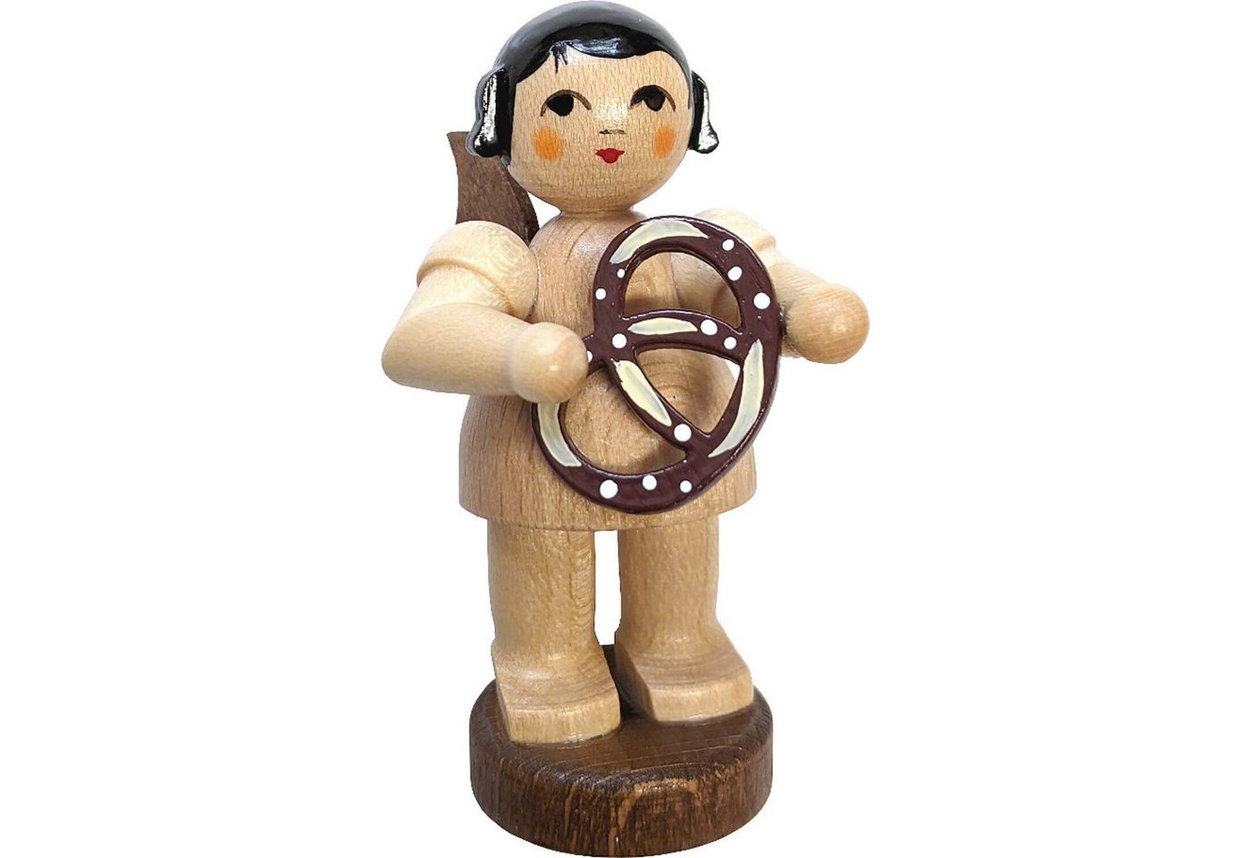 Figurenland Uhlig GmbH Dekofigur Engel stehend mit Brezel - natur (6cm) von Kunstgewerbe Uhlig von Figurenland Uhlig GmbH