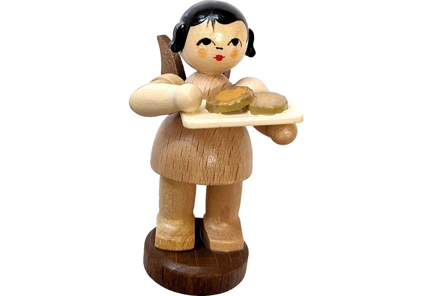Figurenland Uhlig GmbH Dekofigur Engel stehend mit zwei Dalken - natur (6cm) von Kunstgewerbe Uhlig von Figurenland Uhlig GmbH