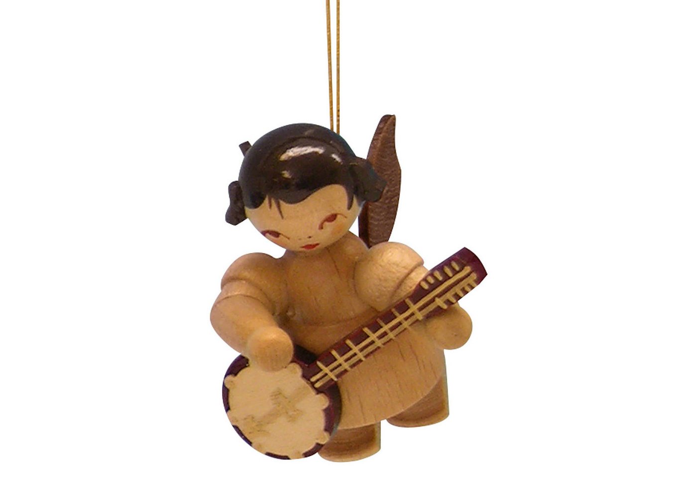 Figurenland Uhlig GmbH Dekohänger Christbaumschmuck Engel mit Banjo - natur - schwebend (5,5cm) von Kuns von Figurenland Uhlig GmbH