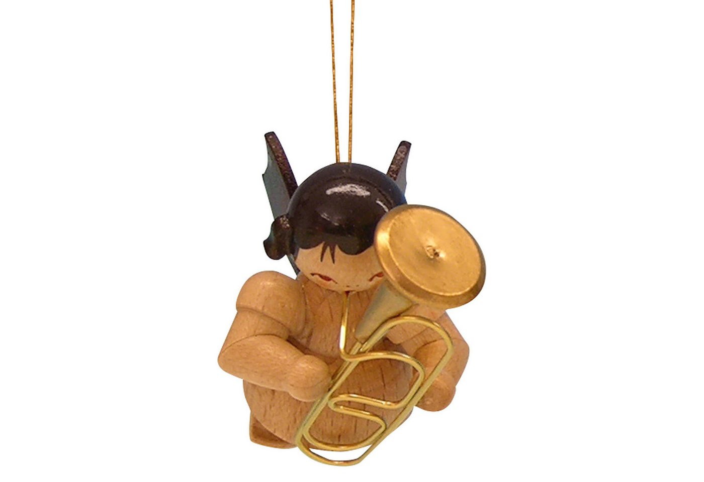 Figurenland Uhlig GmbH Dekohänger Christbaumschmuck Engel mit Bariton - natur - schwebend (5,5cm) von Ku von Figurenland Uhlig GmbH