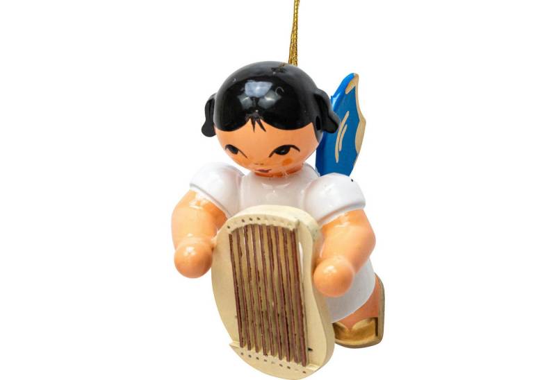 Figurenland Uhlig GmbH Dekohänger Christbaumschmuck Engel mit Classic Lyra - Blaue Flügel - schwebend (5 von Figurenland Uhlig GmbH