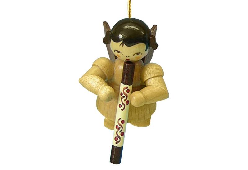 Figurenland Uhlig GmbH Dekohänger Christbaumschmuck Engel mit Didgeridoo - natur - schwebend (5,5cm) von von Figurenland Uhlig GmbH