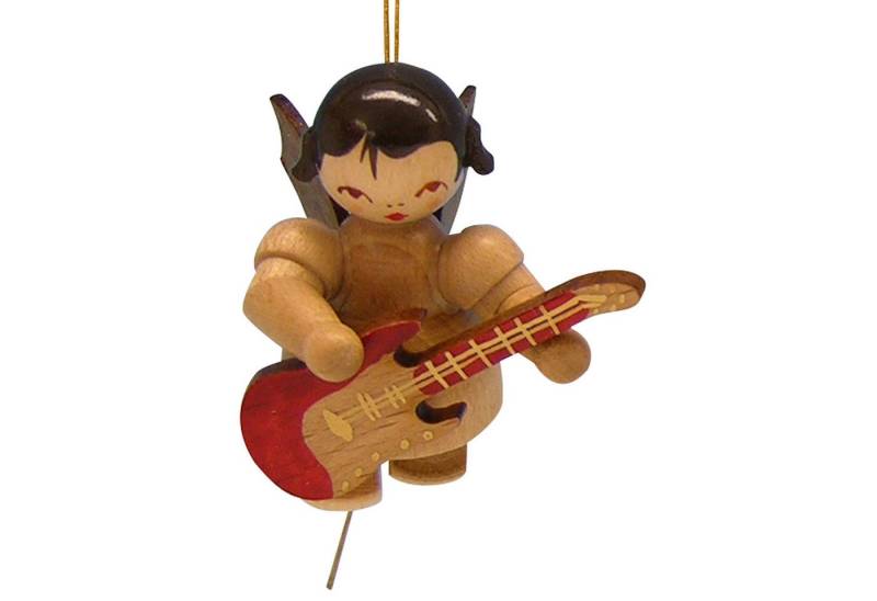 Figurenland Uhlig GmbH Dekohänger Christbaumschmuck Engel mit E-Gitarre - natur - schwebend (5,5cm) von von Figurenland Uhlig GmbH