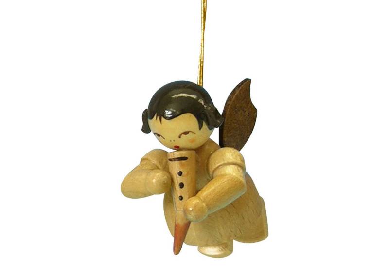 Figurenland Uhlig GmbH Dekohänger Christbaumschmuck Engel mit Gemshorn - natur - schwebend (5,5cm) von K von Figurenland Uhlig GmbH