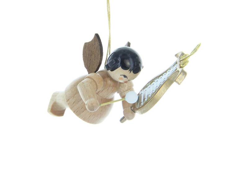 Figurenland Uhlig GmbH Dekohänger Christbaumschmuck Engel mit Glockenspiel - natur - schwebend (5,5cm) v von Figurenland Uhlig GmbH