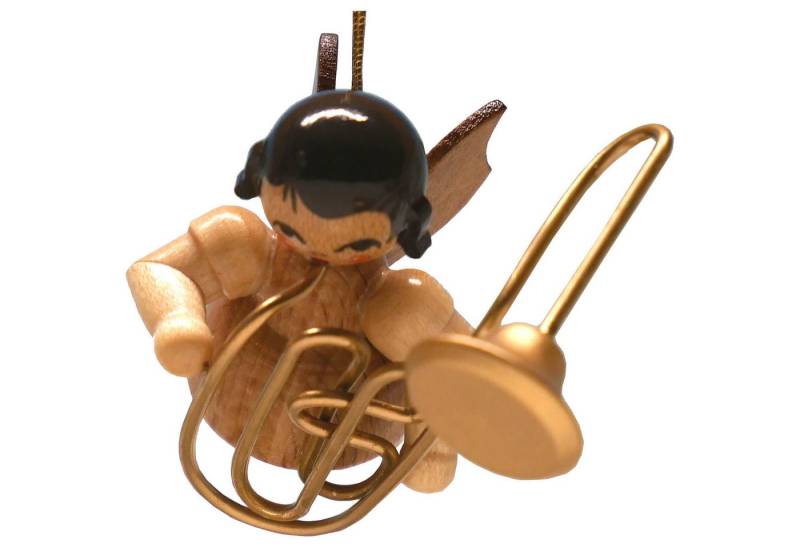 Figurenland Uhlig GmbH Dekohänger Christbaumschmuck Engel mit Kontrabassposaune - natur- schwebend (5,5c von Figurenland Uhlig GmbH