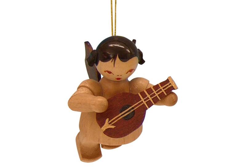 Figurenland Uhlig GmbH Dekohänger Christbaumschmuck Engel mit Mandoline - natur - schwebend (5,5cm) von von Figurenland Uhlig GmbH