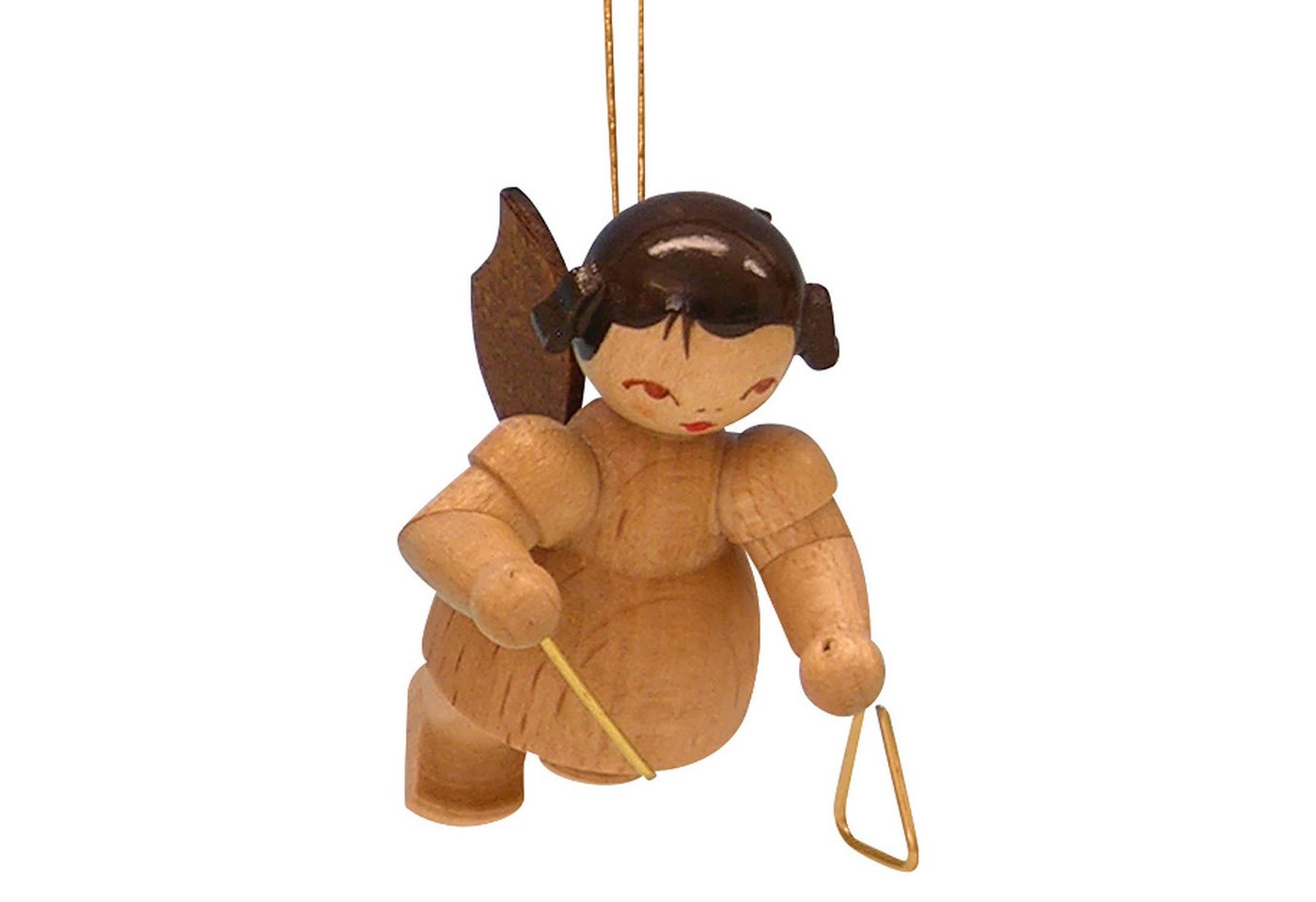 Figurenland Uhlig GmbH Dekohänger Christbaumschmuck Engel mit Triangel - natur - schwebend (5,5cm) von K von Figurenland Uhlig GmbH