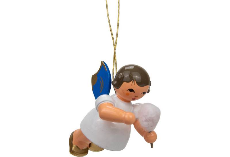 Figurenland Uhlig GmbH Dekohänger Christbaumschmuck Engel mit Zuckerwatte - Blaue Flügel - schwebend (5 von Figurenland Uhlig GmbH