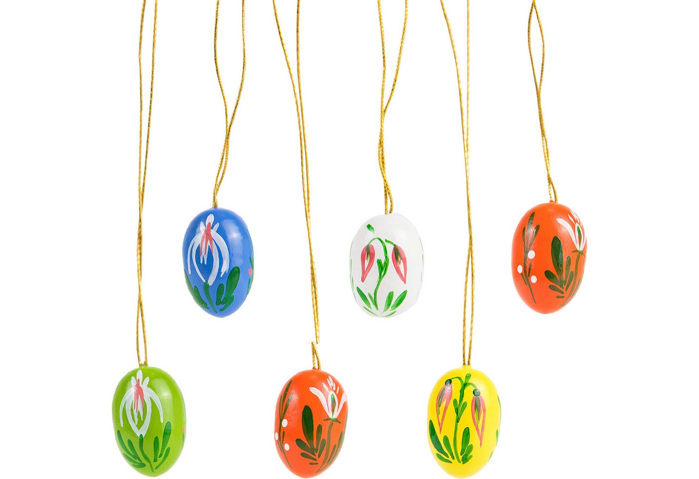 Figurenland Uhlig GmbH Dekohänger Ostereier-Set mit kleinen Blumen (2,2cm) von Kunstgewerbe Uhlig von Figurenland Uhlig GmbH