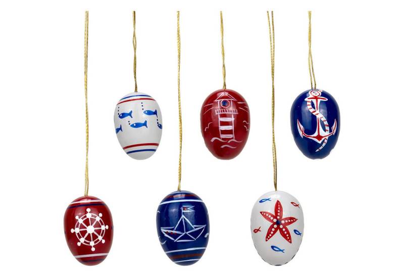 Figurenland Uhlig GmbH Dekohänger Ostereier-Set mit maritimen Motiven (3,5cm) von Kunstgewerbe Uhlig von Figurenland Uhlig GmbH