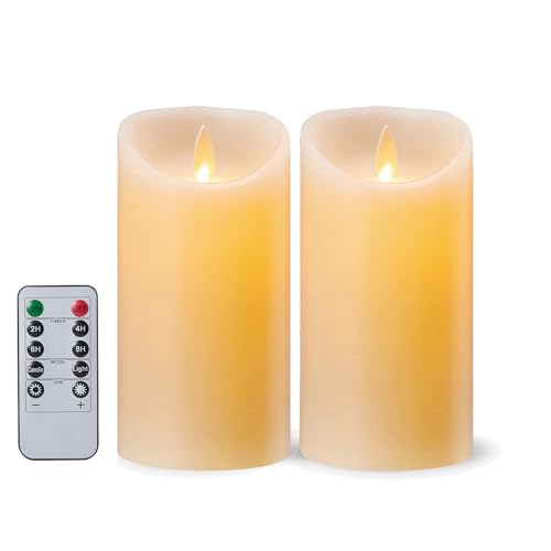 LED Kerzen, 2 Stück, Batteriekerzen, Batteriebetriebenes Kerzen, Halloween Kerzen, Flammenloses Kerzen mit Fernbedienung und 24-Stunden Timerfunktion, Tanzende Flamme Kerzen, Echtwachs-10cm Warmweiß LED Kerzen, 2 Stück, Batteriekerzen, Batteriebetriebenes Kerzen, Halloween Kerzen, Flammenloses Kerzen mit Fernbedienung und 24-Stunden Timerfunktion, Tanzende Flamme Kerzen, Echtwachs-10cm Warmweiß von FiiMoo
