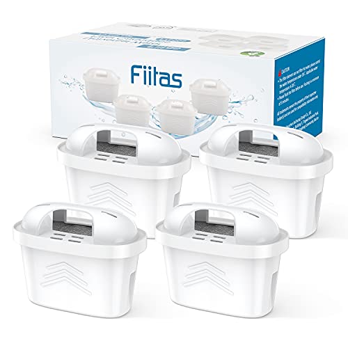 Fiitas Weiße Wasserfilter für Brita Filterkartuschen, passend für Brita Maxtra+ Wasserkannen zur Reduzierung von Kalk, Chlor, Blei, Kupfer und geschmacksbeeinträchtigenden Substanzen (4er Pack) von Fiitas