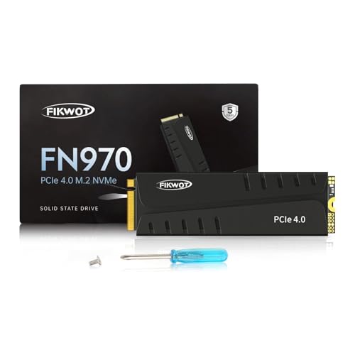 Fikwot FN970 4TB M.2 2280 PCIe Gen4 x4 NVMe 1.4 Internes Solid State Drive mit Kühlkörper – Bis zu 7400 MB/s, Konfigurierter DRAM Cache, Kompatible PS5 Interne SSD Fikwot FN970 4TB M.2 2280 PCIe Gen4 x4 NVMe 1.4 Internes Solid State Drive mit Kühlkörper – Bis zu 7400 MB/s, Konfigurierter DRAM Cache, Kompatible PS5 Interne SSD von Fikwot