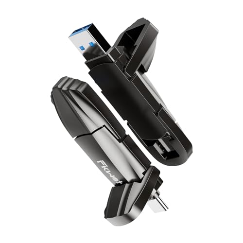 Fikwot FU386 Portable SSD 256GB, USB 3.2 Gen2 bis zu 550MB/s, Externe SSD mit USB A und Typ-C, Externe SSD-Festplatte für iPhone15/16/Android/PC/Mac von Fikwot