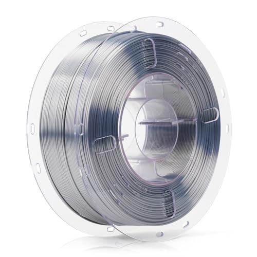 FilaBees 3D Drucker Seide Filament, glänzende Seide PLA Filament 1.75mm, glatte seidige Oberfläche, verstopfungsfreie glänzende 3D Druck Filament 1kg Spule (2.2lbs)±0.02mm, Seide Silber von FilaBees