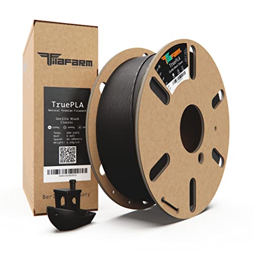 Filafarm TruePLA (Gorilla Black Classic) 1.75mm, 3D Drucker PLA Filament 1kg Spule, Geeignet für Schnelles Drucken, Maßgenauigkeit +/- 0.02mm von Filafarm