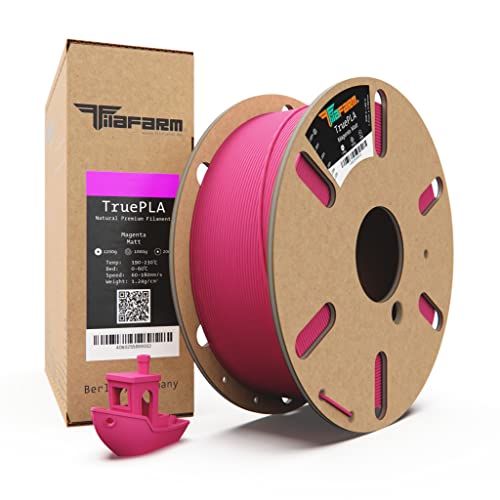 Filafarm TruePLA (Magenta Matt) 1.75mm, 3D Drucker PLA Filament 1kg Spule, Geeignet für Schnelles Drucken, Maßgenauigkeit +/- 0.02mm von Filafarm