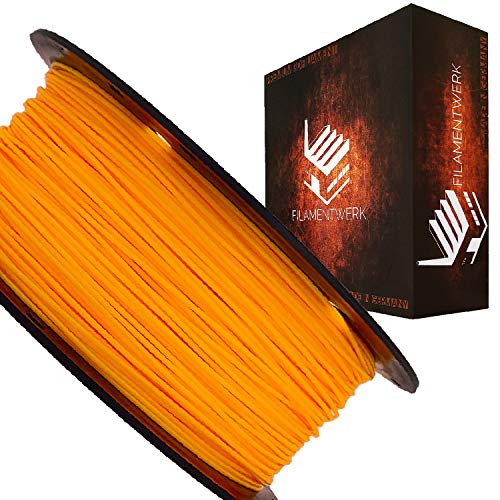 Filamentwerk 3D-Drucker PET-G 1,75mm 1kg Spule Rolle (Neon Hellorange) von Filamentwerk