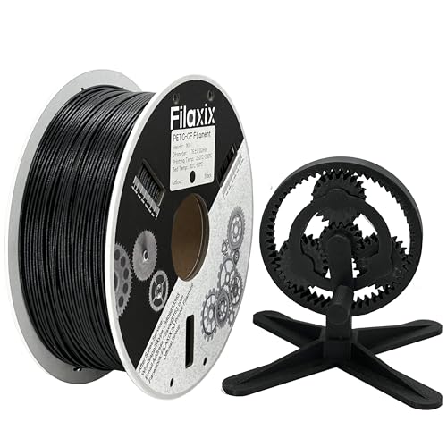 Glasfaser PETG Filament 1,75mm,Hohe Steifigkeit & Festigkeit,Ausgezeichnete Dimensionsstabilität,Witterungsbeständig & Haltbarkeit,Kompatibel mit Bambus LAB FDM 3D-Drucker,1KG,Schwarz von Filaxix