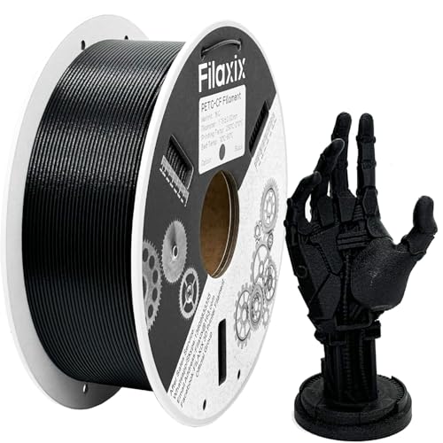 Kohlefaser-PETG-Filament 1,75 mm, PETG CF 3D-Druckerfilament, kompatibel mit, Bambu LAB, QIDI MAX3, Prusa MK4, FLASHFORGE Adventurer 5M 3D-Drucker, 1 kg,Schwarz von Filaxix