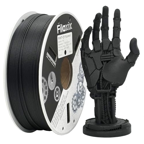 PAHT-CF 3D-Druckerfilament, PA-Nylon verstärkt mit Kohlefaser für außergewöhnliche Festigkeit und thermische Stabilität, kompatibel mit Bambu LAB und anderen 3D-Druckern, 1 kg, Schwarz von Filaxix